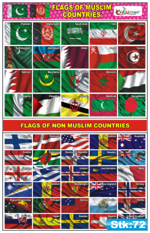 Muslim and non Muslim Countries Flags Stickers